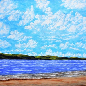 Canandaigua Lake ORIGINAL ACRYLIC PAINTING 36 x 48 by Mike Kraus art finger lakes ny upstate new york beaches summer cottage flx swim image 1