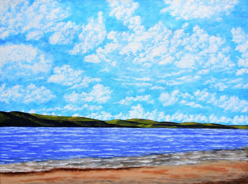 Canandaigua Lake ORIGINAL ACRYLIC PAINTING 36 x 48 by Mike Kraus art finger lakes ny upstate new york beaches summer cottage flx swim image 1