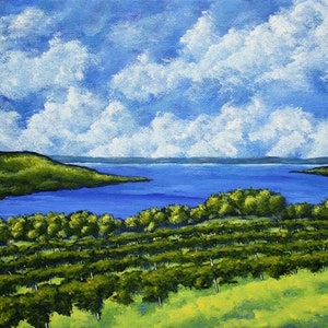 Seneca Lake (ORIGINAL DIGITAL DOWNLOAD) by Mike Kraus - artwork finger lakes wine upstate ny rochester syracuse new york summer vineyard fun
