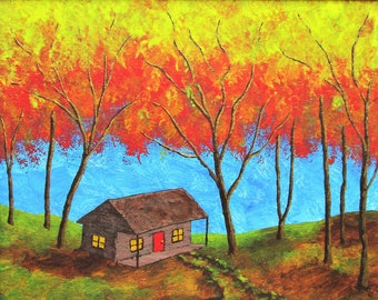 Cabin In Treman State Park (ORIGINAL DIGITAL DOWNLOAD) by Mike Kraus - art autumn christmas xmas kwanzaa eid gifts presents fall hikes ny