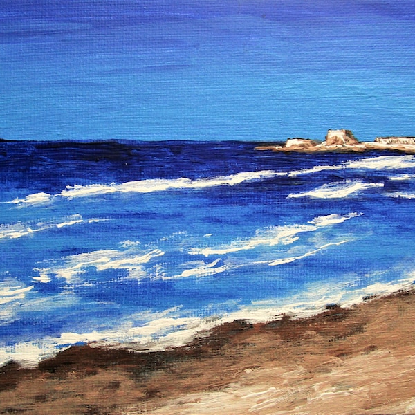 Caesarea, Israel (ORIGINAL DIGITAL DOWNLOAD) by Mike Kraus- Mediterranean beach water shoreline waves history beautiful blue brown sand gift