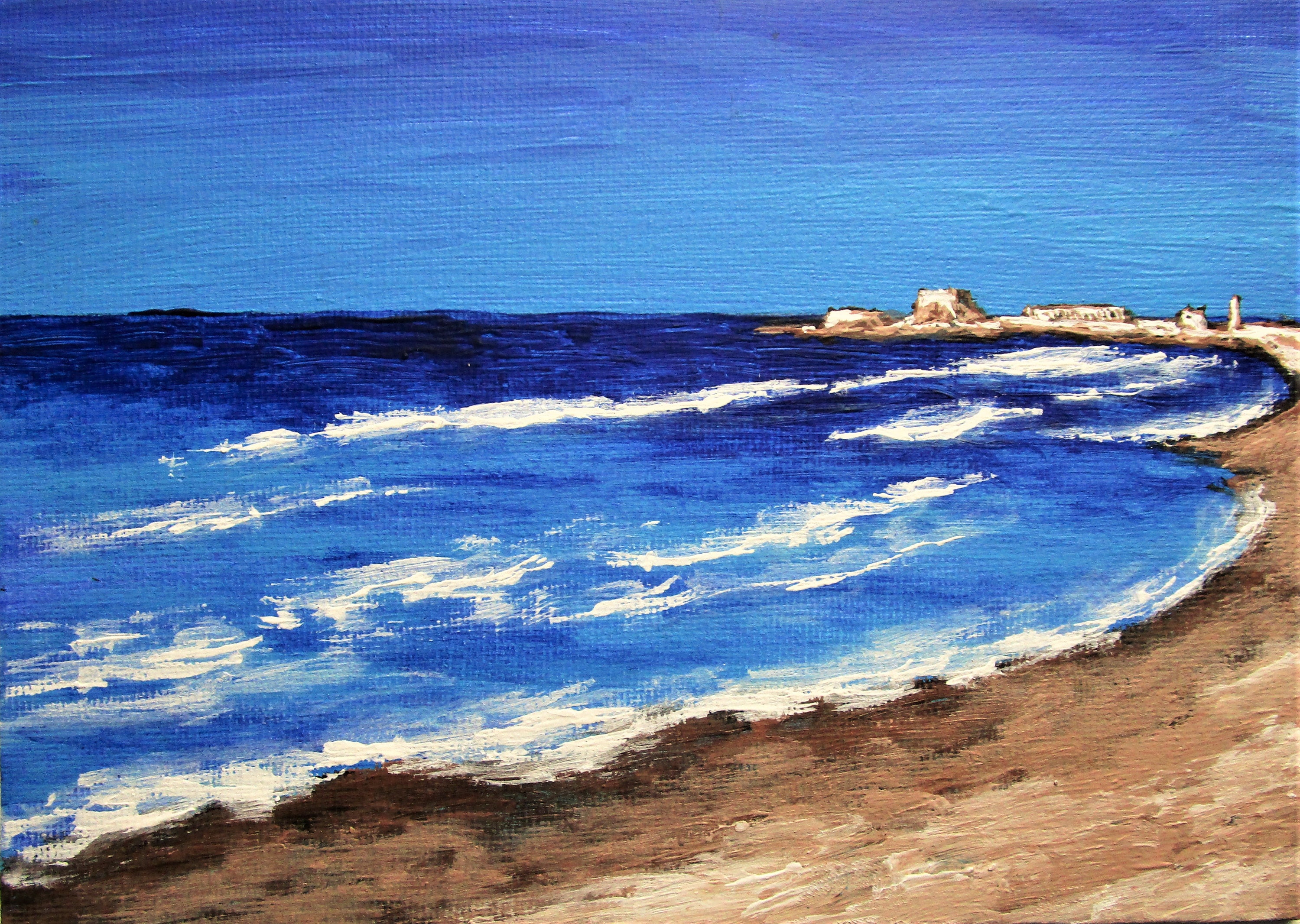 Caesarea, Israel (ORIGINAL DIGITAL DOWNLOAD) by Mike Kraus- Mediterranean beach water shoreline waves history beautiful blue brown sand gift
