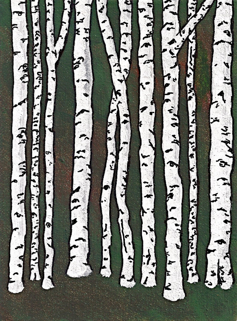 Dark Green Birch Forest ORIGINAL DIGITAL DOWNLOAD by Mike Kraus image 1