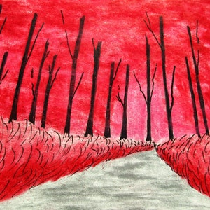 crepúsculo bosques #556 (cartão de negociação de artistas) 6,35 cm x 8,89 cm por Mike Kraus - Aceo ATC Natal Hanukkah Chanukah Eid presente