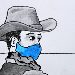 na guarda #422 (cartão colecionável do artista) 6,35 cm x 8,89 cm por Mike Kraus - aceo atc vaqueiro resistente Forte ocidental homens homem