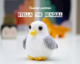 Seagull Crochet Pattern – Stella the Bird, Easy Amigurumi Plushie Beginner Project (Instant Download)