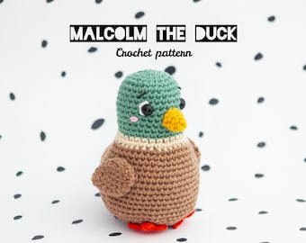 Duck Crochet Pattern: Easy Mallard Amigurumi Plushie Toy Crochet Project (PDF Download)