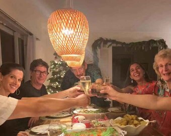 Lámpara colgante de bambú tejida a mano: lámpara colgante de piña