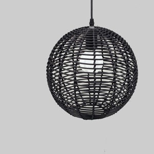 Rattan Pendant Light,Rattan Ceiling Lamp,Ceiling Lighting Fixture,Spherical Pendant Light,Hanging Lamp,Chandelier Lighting,Rustic Chandelier