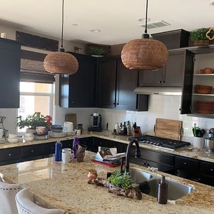Ellipse Bamboo Pendant Light: Handwoven Rustic Lighting (W11"xH6.7")