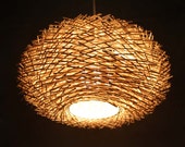 Staggered Form Natural Rattan Bird s Nest Pendant Light-Bird Ceiling lighting-Rural Lamp-Decor Lamp-Countryside Lamp-Rustic Lighting