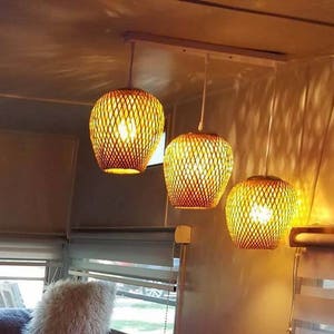 Free Shipping Natural Bamboo Pendant Light-Chandelier-Ceiling Lighting-Bar Lighting-Decor Light-Dining Room Lamp-Tiered Pendant Light