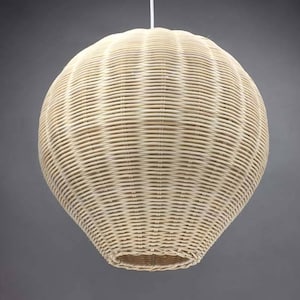 Luz pendente de cana tecida à mão - luminárias de campo - iluminação rústica - iluminação pendente - lâmpadas de teto - luminárias - iluminação decorativa