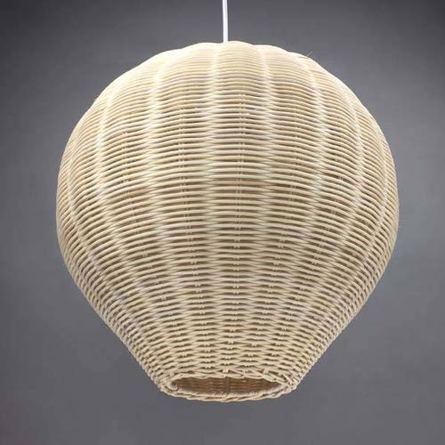Suspension en rotin tressé à la main - Luminaires de campagne - Luminaires rustiques - Luminaires suspendus - Plafonniers - Luminaires de lampes - Éclairage décoratif