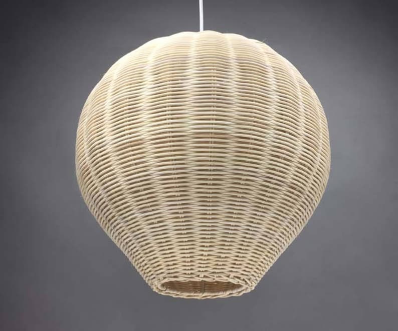 Hand Woven Cane Pendant LightCountryside Light Etsy