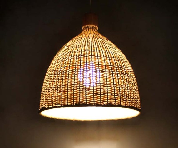 Natural Bamboo Bell Pendant Lights bamboo Lighting Fixtures bamboo