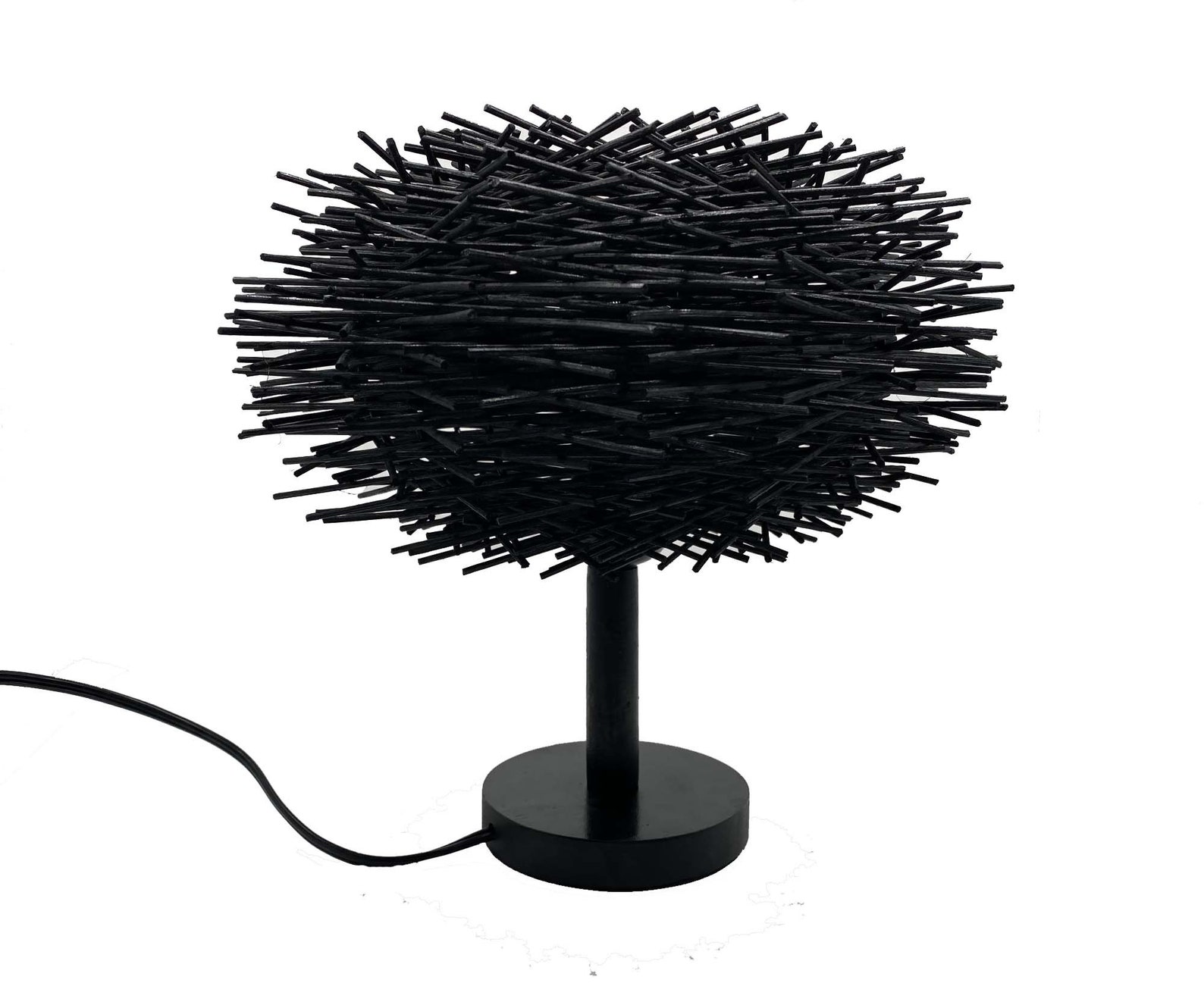 Black Bird Nest Table Lamp Black Desk Lighting Countryside Etsy