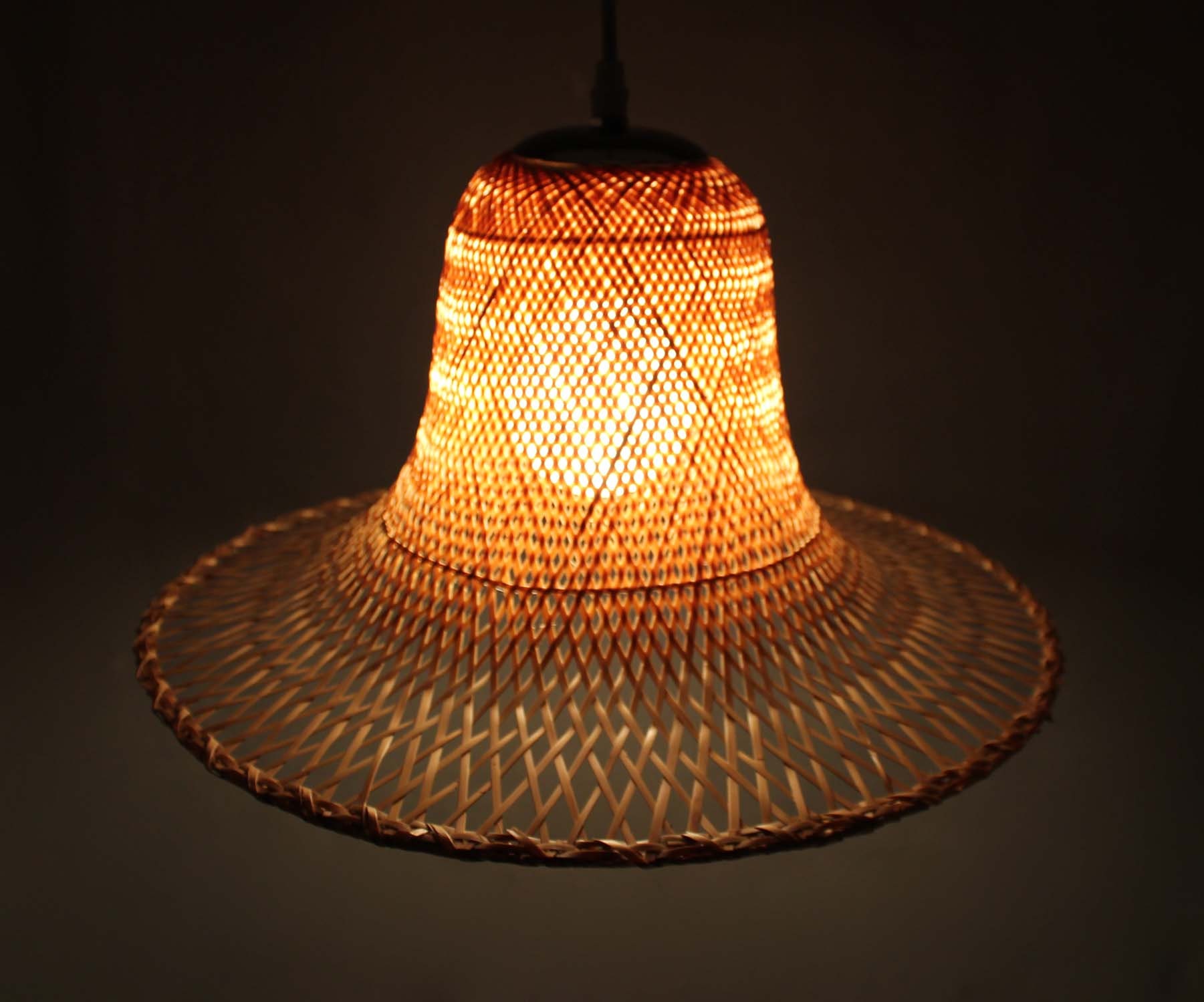 Handmade Hat Lighting Fixture Hat Bamboo Pendant Light Etsy UK