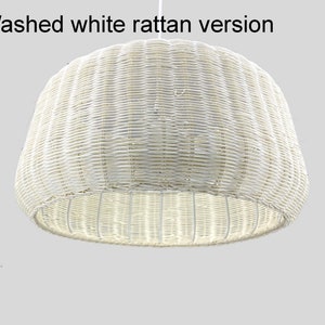 Circular Truncated Cone Shaped Pendant Light Rattan Pendant Light Three Light Bulb Sockets 110-240V/50-60Hz Free Shipping Worldwide Washed white