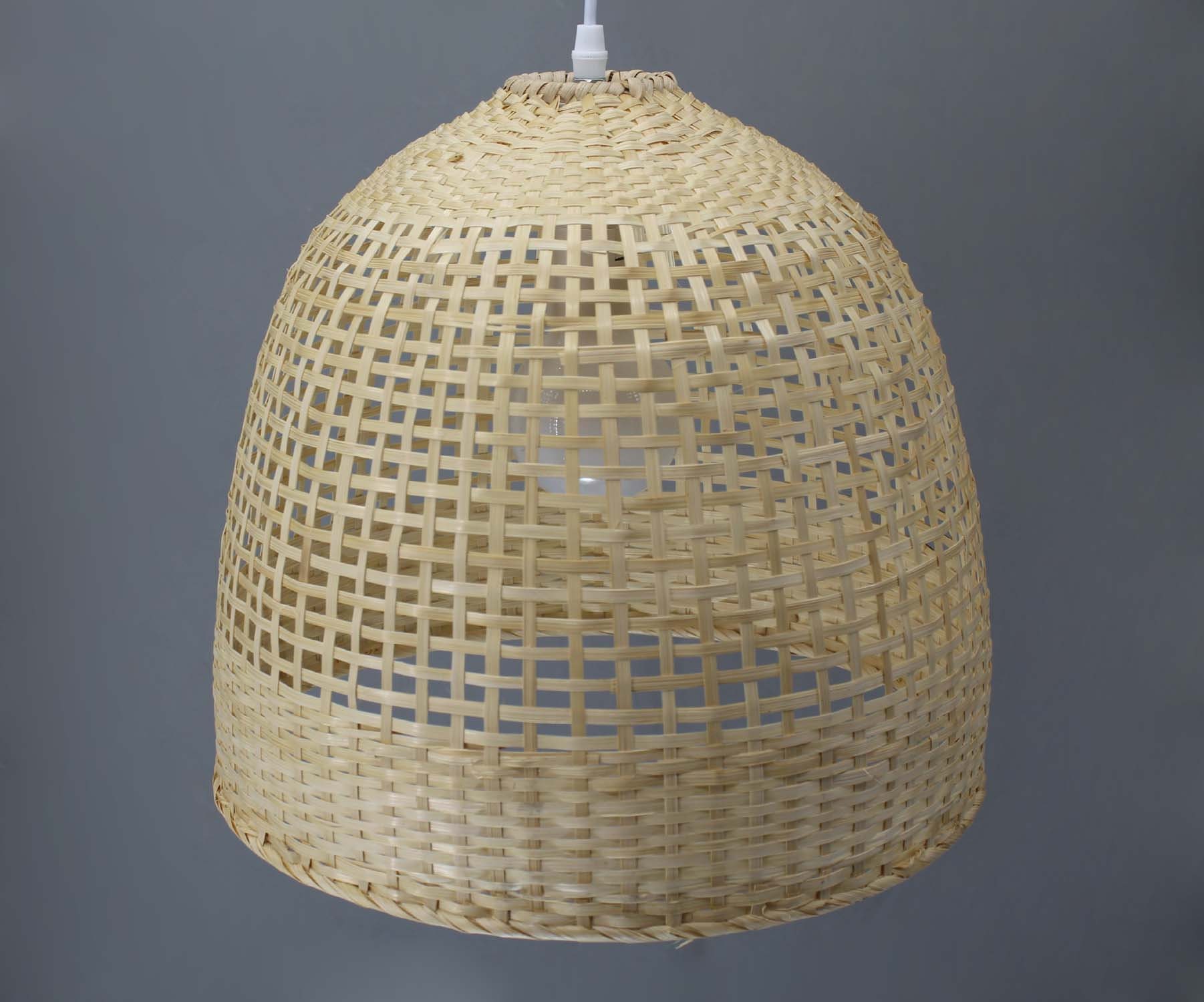 Bamboo Basket Pendant Light Rustic 
