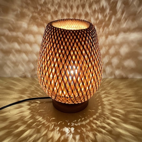 Handwoven Bamboo Table Lamps- Desk Lamps - Bamboo Lamp - Table Decoration - Night Lamps- 110-240V -CE or UL listed - Free Shipping Worldwide