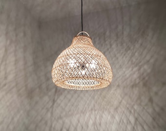 Handwoven Rattan Pendant Light – Natural Wicker Lamp Shade