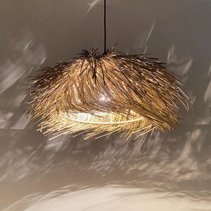 Handwoven Grass Pendant Light - Natural Country Style Chandelier