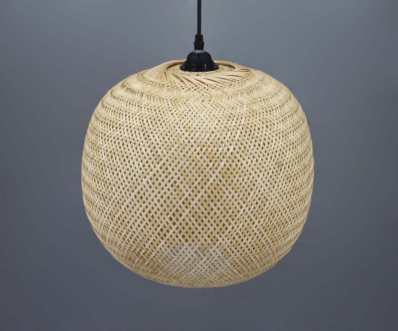 Cross Weave Bamboo String Lights (Large Ball)
