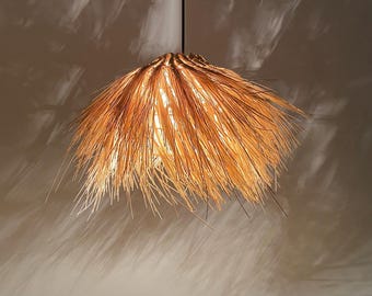 Natural Raffia Pendant Light - Bohemian Style Hanging Lamp for Living Room, Dining Room
