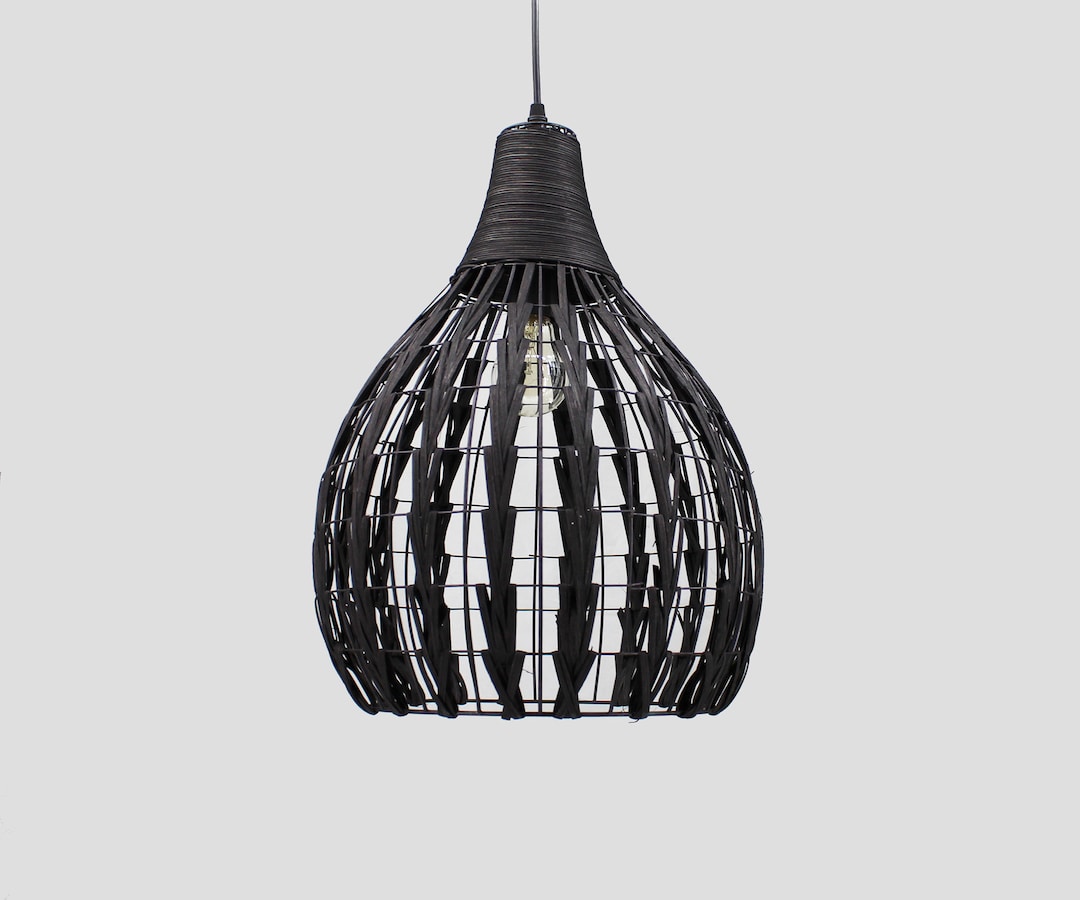 Handwoven Rattan Gourd-shaped Pendant Light, Creative Ceiling Lamp ...