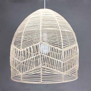 Handwoven Rattan Ceiling Light,Rattan Pendant Light,Bell Shaped Pendant Light,Rattan Lighting Fixture,Natural Color or Black,Width 17.7&quot;