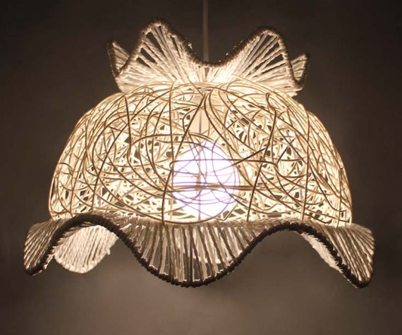 Petal Shape Rattan And Paper Rope Pendant Light Flower - Petal Pendant Light Petal Shape Rattan And Paper Rope Pendant Light Flower - Petal Pendant Light