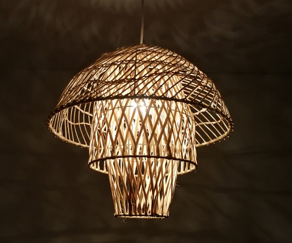 Jelly Fish Shaped Rattan Pendant Light Creative Jelly Fish Shaped Rattan Pendant Light, Jellyfish Pendant Lamps