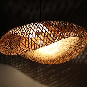 Romantic Bamboo Pandent Light - Rustic Lighting Fixtures - Shade's Length 54 cm/ Width 43 cm   - 110-240V/50-60Hz - Using Worldwide