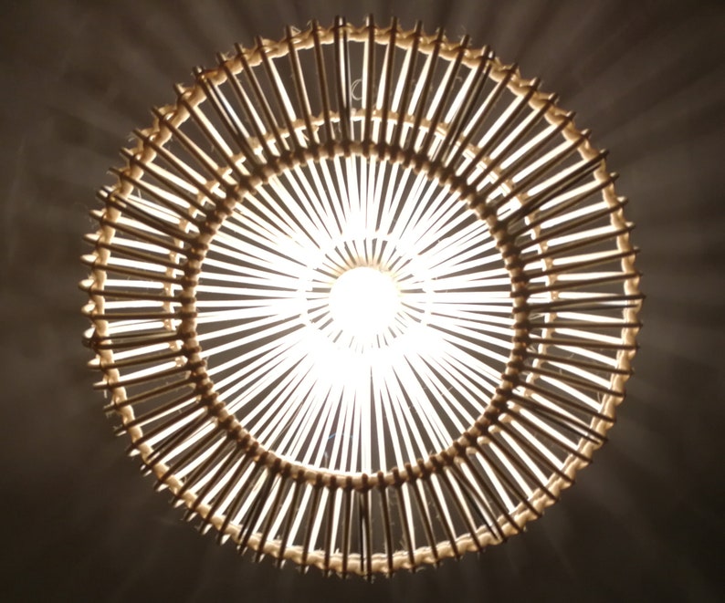 Handwoven Gourd Rattan Pendant Light, Farmhouse Chandelier (w15''xh15 ...