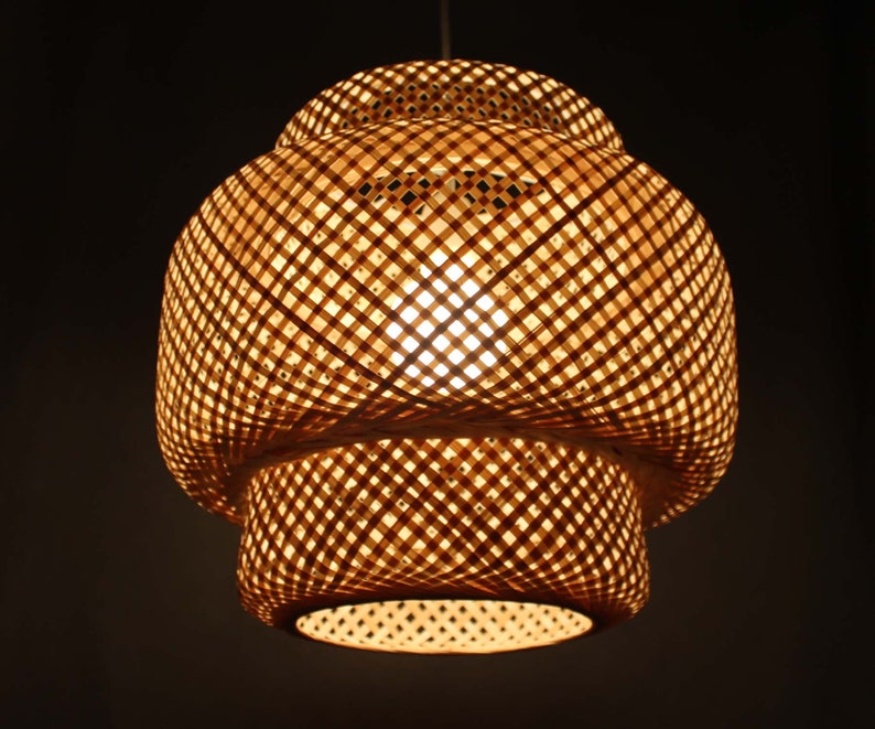 Tower Bamboo Pendant Light Rustic Bamboo Lighting Fixture Etsy