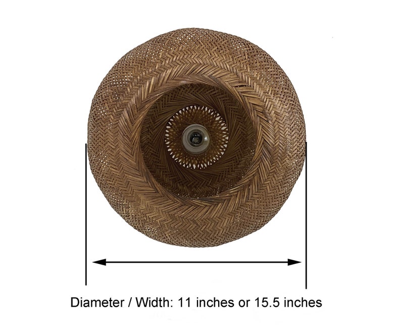 Braune runde Bambus-Unterputz-Leuchte Niedrige Deckenleuchte Semi Flush-Beleuchtung 110-240 V / 50-60 Hertz Weltweit verwenden Bild 6