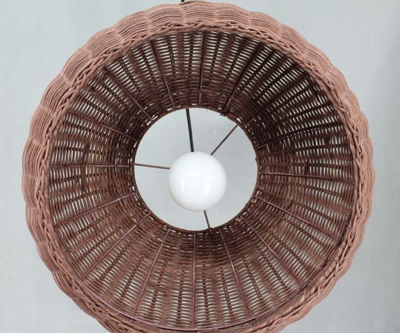 Brown Rattan Lighting Fixtures Rattan Lamp Wicker Lighting Etsy