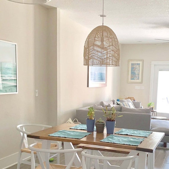 Hand Make Natural Rattan Pendant Light Dining Room Lighting Island
