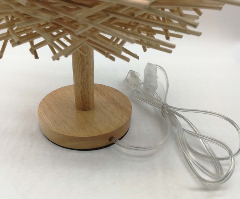 Natural Rattan Bird Nest Table Lamp Countryside Style Desk Etsy