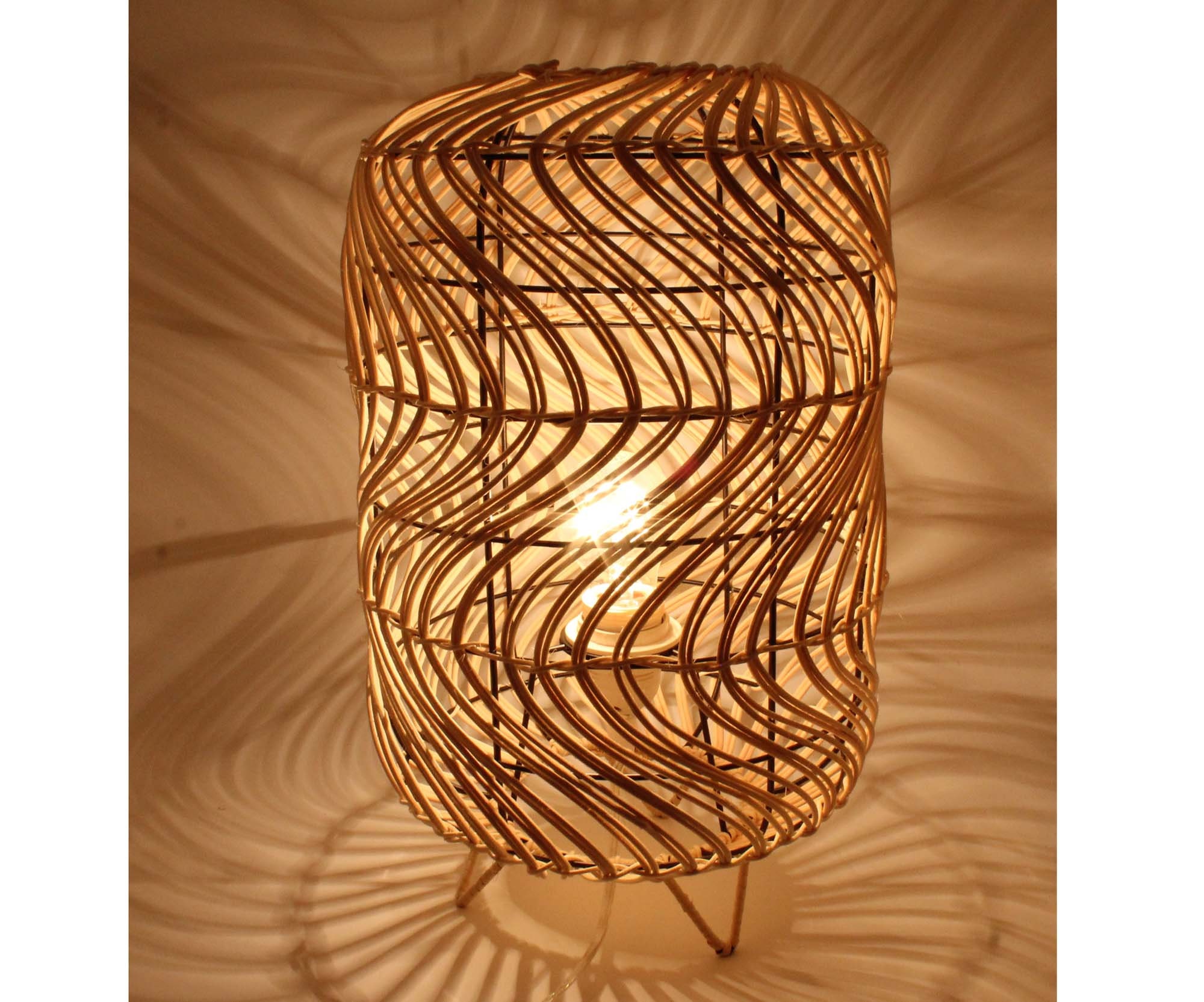 Creative Rattan Table Lamps Rattan Desk Lighting Fixtures Etsy