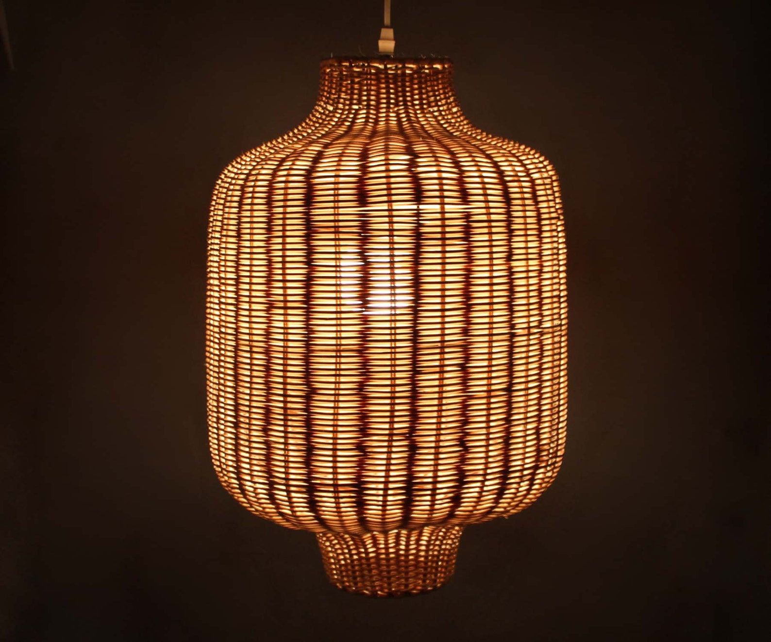 Rattan Hanging Lantern - Rattan Pendant Light - Rustic Lantern - Rustic ...