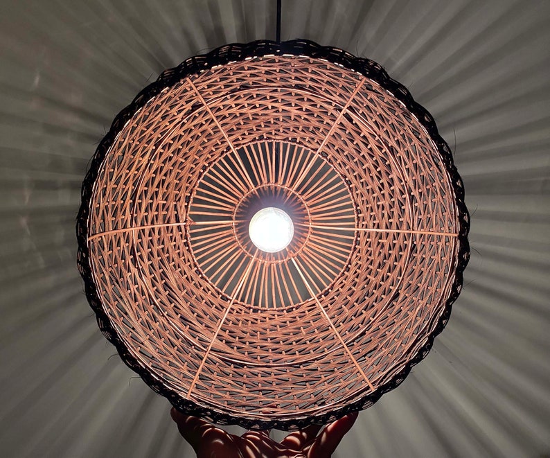 Handwoven Rattan Pendant Light, Brown Gourd-shaped Bohemian Ceiling ...