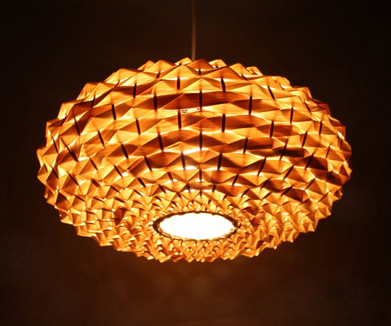 Natural Bamboo Pendant Lightsbamboo Light Fixtureshand Woven Etsy