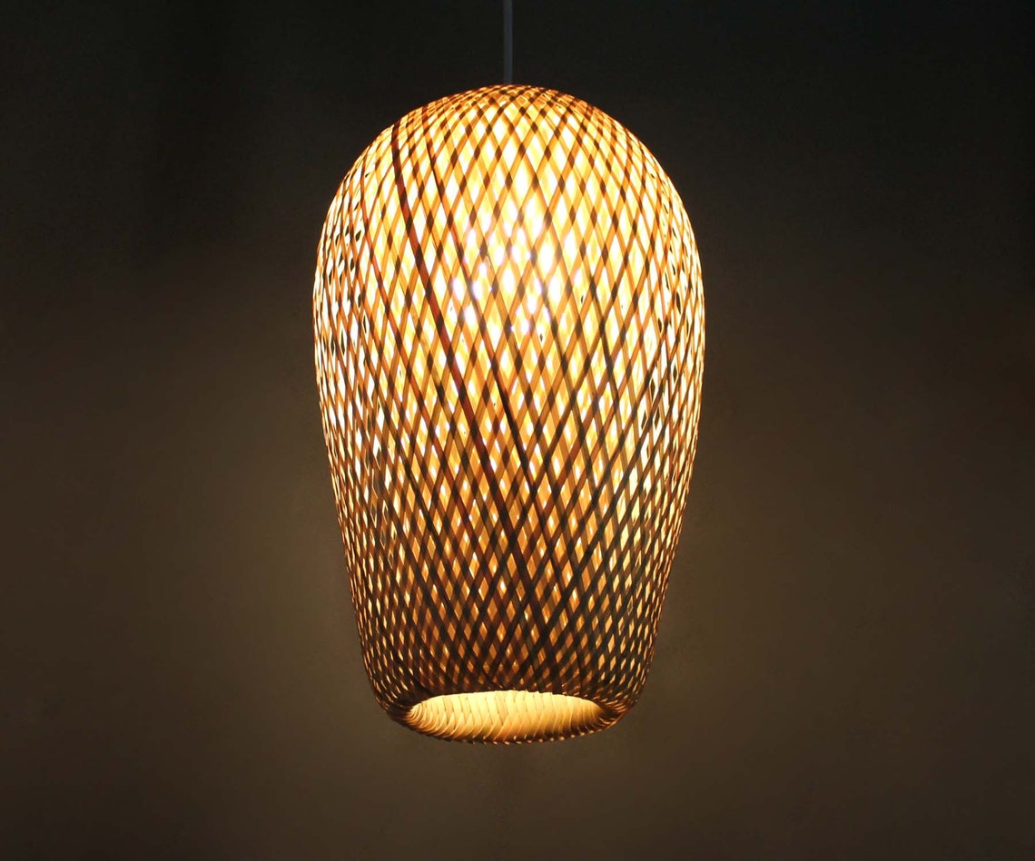 Bamboo Hanging Lamps Rustic Bamboo Pendant Light Rural Etsy