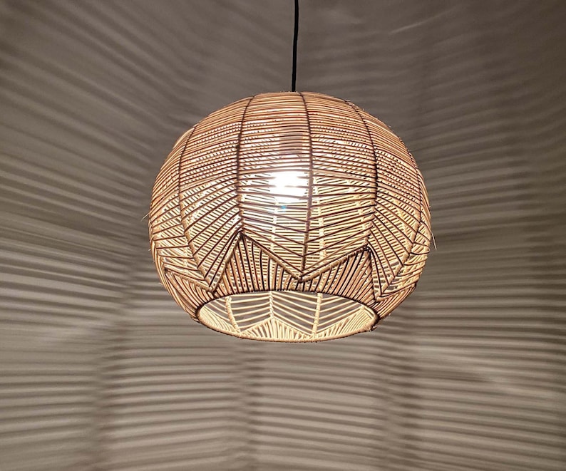 Handwoven Rattan Pendant Light, Ceiling Lighting Fixture,handmade Boho ...