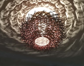 Rustic Wicker Pendant Light - Unique Branch Chandelier Lighting