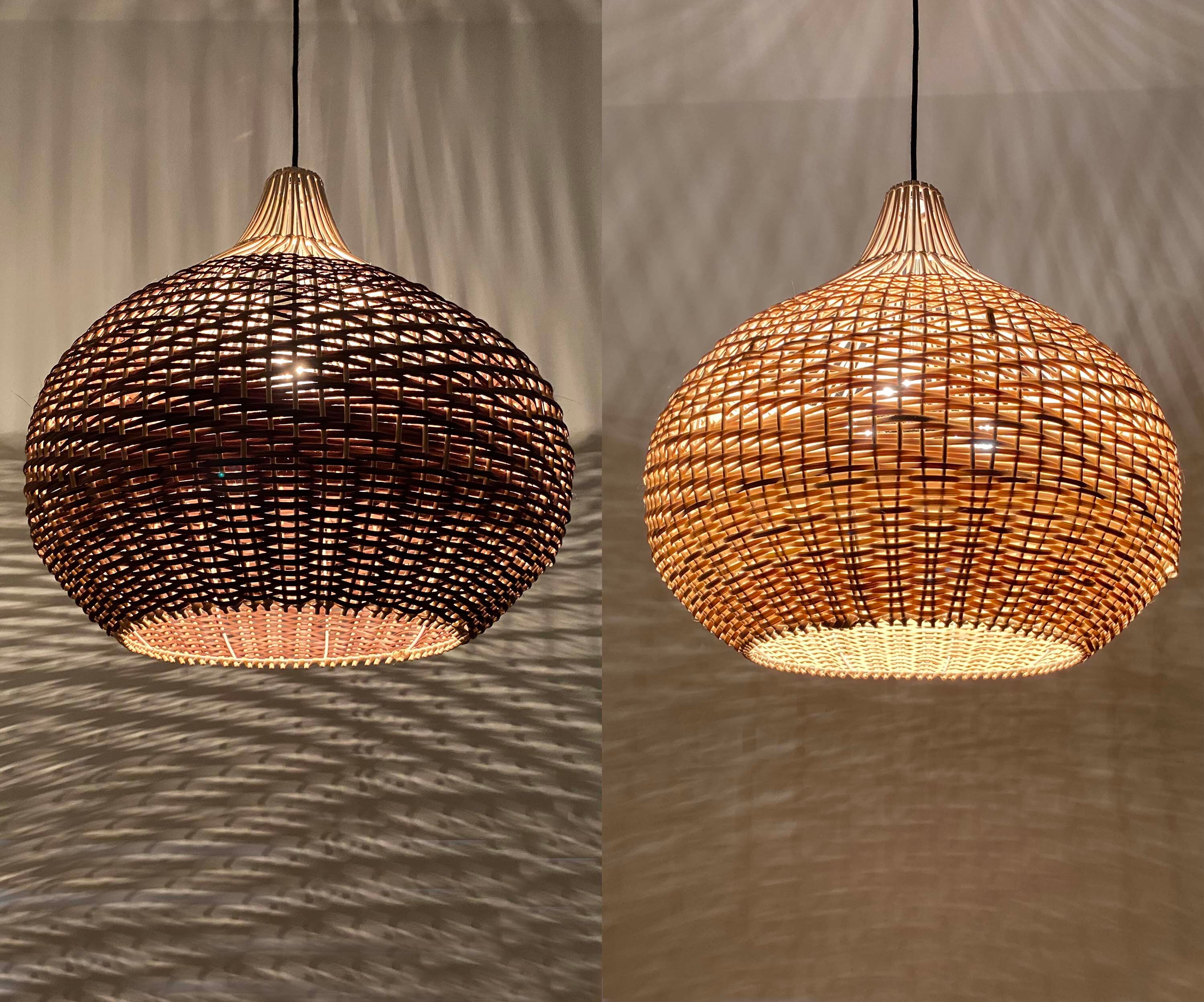 Handwoven Rattan Pendant Light,natural Rattan and Mixed Brown Color ...