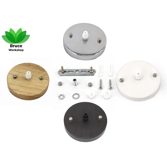 Ceiling Canopy Plate: Wooden, Black, White, or Chrome (4.7'')