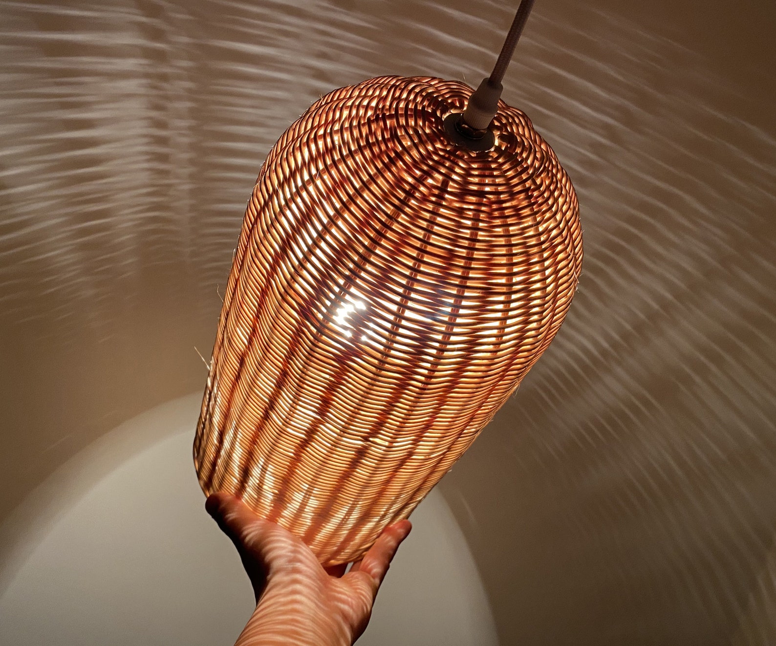 Hand Woven From Rattan Pendant Lights Cylindrical Shade - Etsy